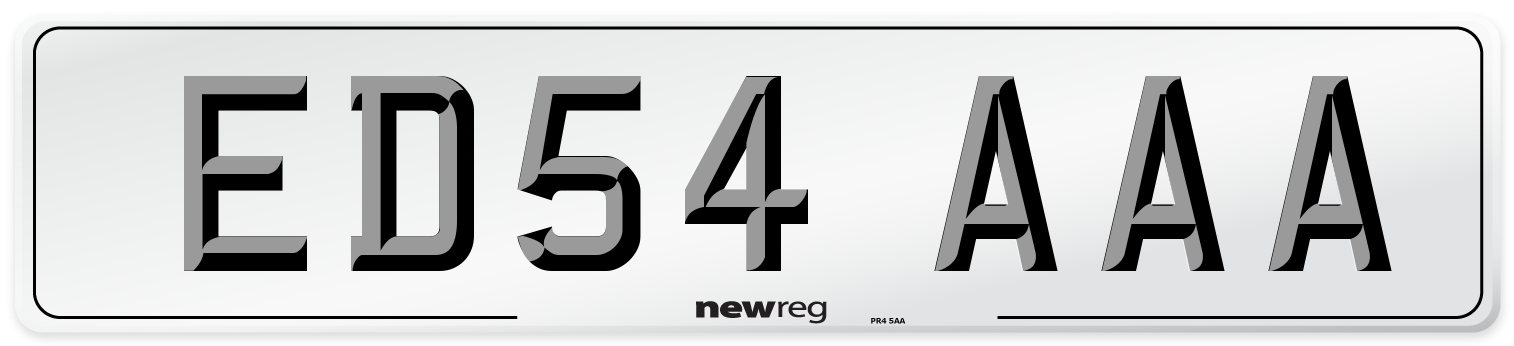 ED54 AAA Number Plate from New Reg